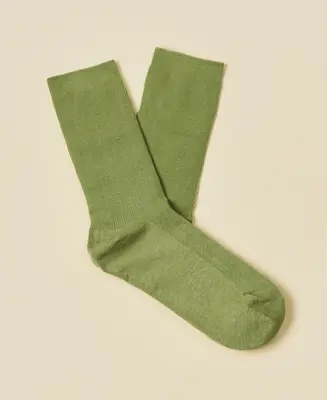 Women's Thin-Ribbed Cotton Socks Breeze - Sage