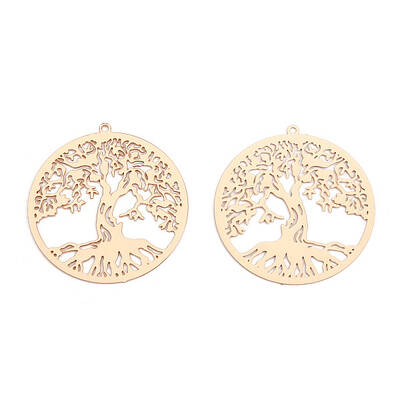 Rack Plating Brass Filigree Pendants