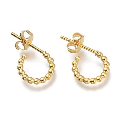 304 Stainless Steel Half Hoop Earrings