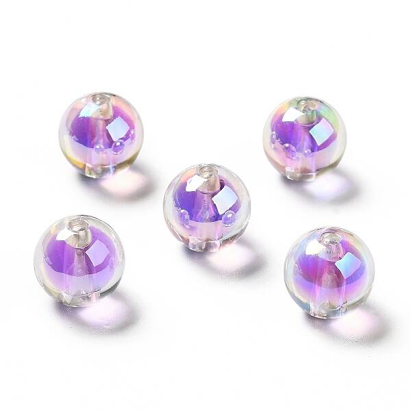 Two Tone UV Plating Rainbow Iridescent Acrylic Beads