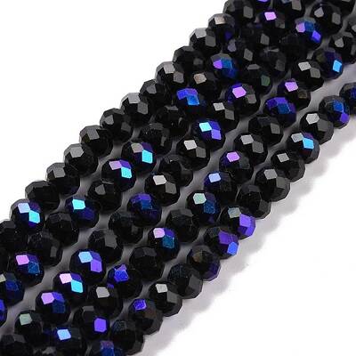 Electroplate Opaque Solid Color Glass Beads Strands