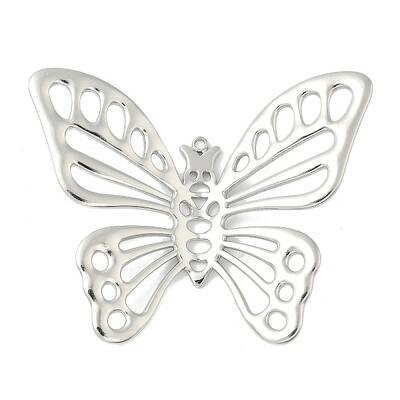 304 Stainless Steel Hollow Butterfly Pendants