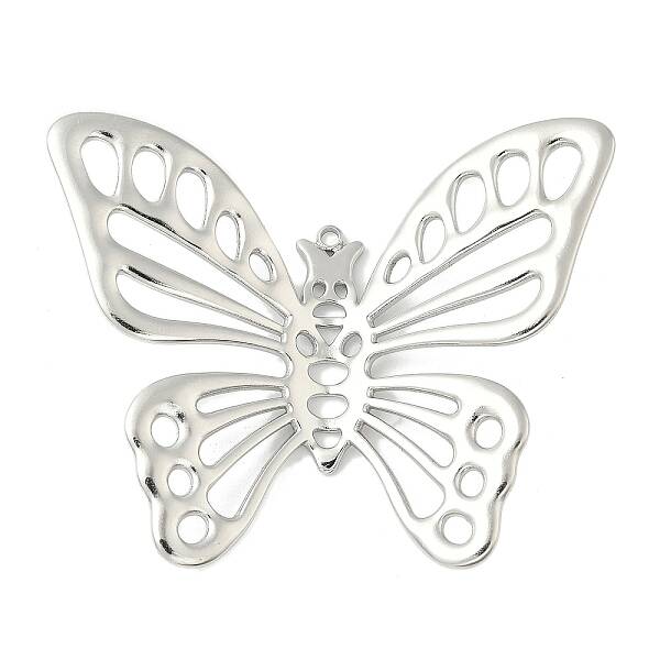 304 Stainless Steel Hollow Butterfly Pendants