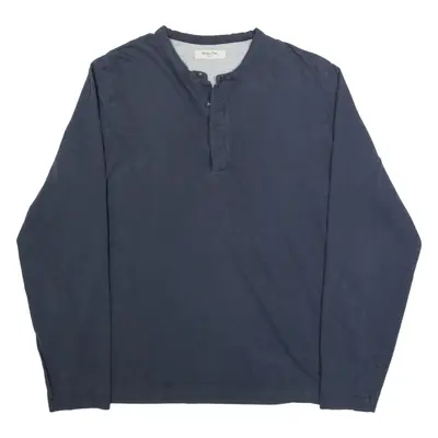 MASSIMO DUTTI Mens T-Shirt Blue Long Sleeve L
