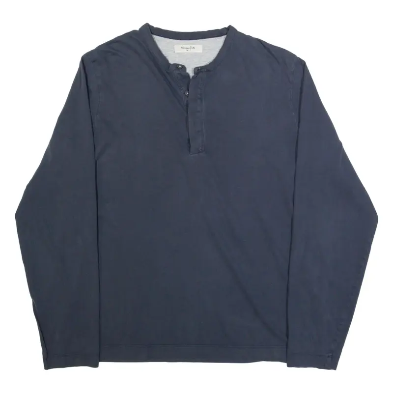 MASSIMO DUTTI Mens T-Shirt Blue Long Sleeve L