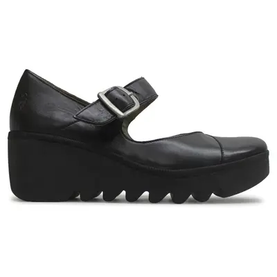 Fly London BAXE428FLY Leather Women's Hook and Loop Shoes - Black - Size:US 9-9.5 Women