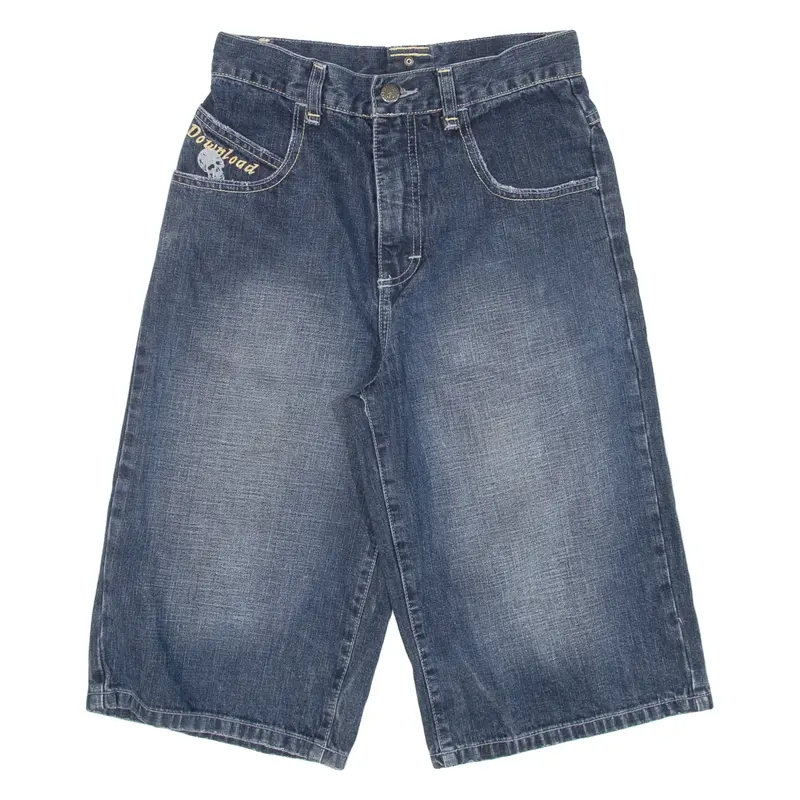 HERE+THERE Cropped Boys Trousers Blue Loose Straight W26 L13