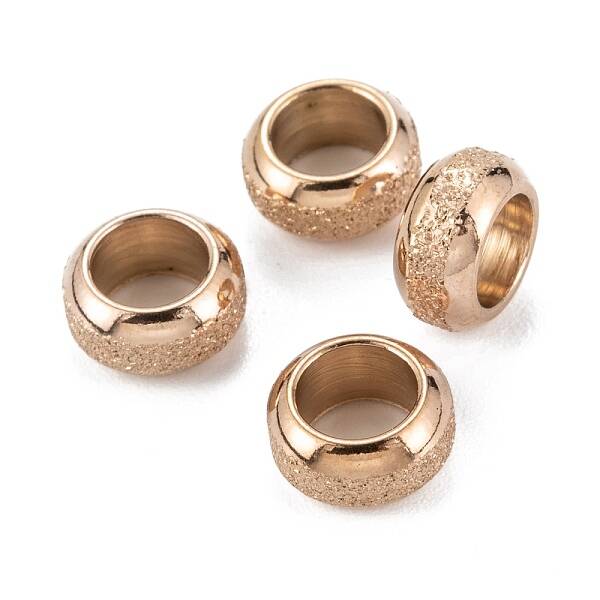 Ion Plating(IP) Frosted 201 Stainless Steel European Beads