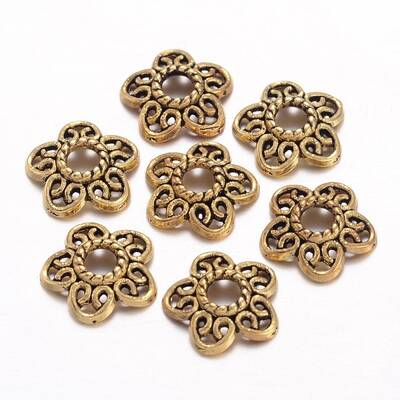 Tibetan Style Alloy Bead Caps