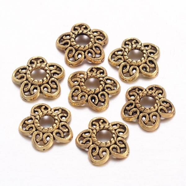 Tibetan Style Alloy Bead Caps