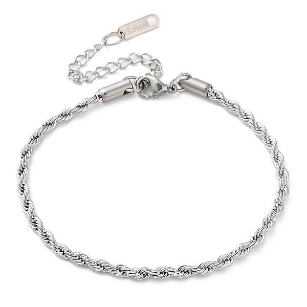 Non-Tarnish 304 Stainless Steel Rope Chain Bracelets for Women