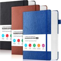 3 Pack A5 320 Pages Hardcover Leather Lined Journal Notebook, Classic Ruled 100GSM Premium Thick Paper, 5.7 X 8.4in with Inne...