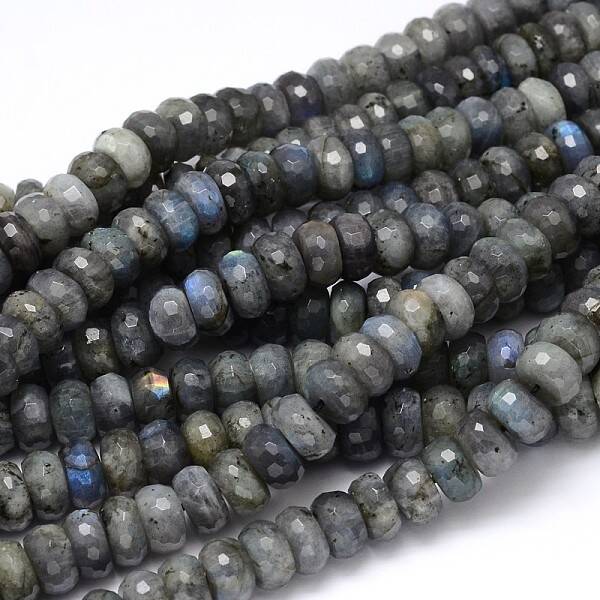 Natural Labradorite Rondelle Bead Strands