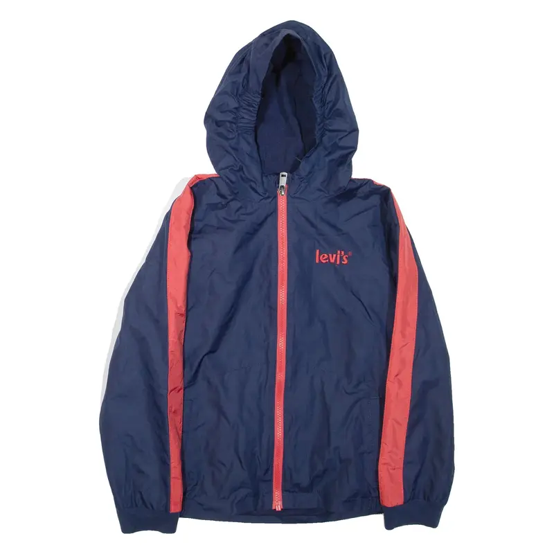 LEVI'S Boys Rain Jacket Blue Hooded 8Y