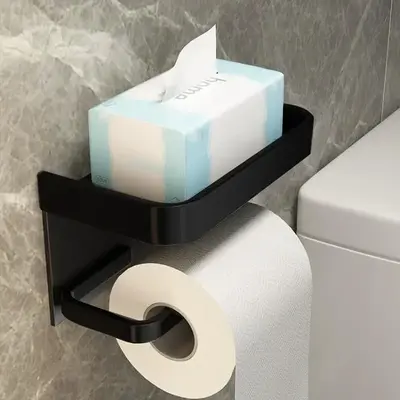 Wall Mounted Toilet Paper Holder, 1 CountĀ Plastic Toilet Paper Holder, Toilet Paper Holder for Bathroom, Home Organizer