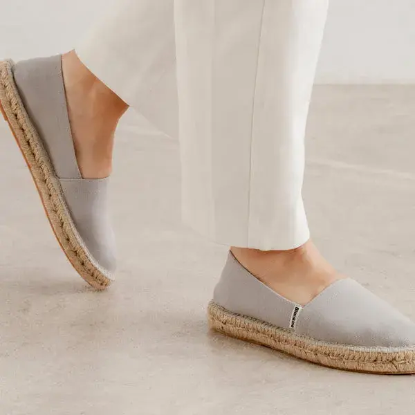 Mila Sustainable, Eco Friendly, Vegan Canvas Espadrille Flats - Grey | Size: 9 US (40EU) | Color: Grey