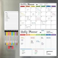 Hivillexun Magnetic Dry Erase Calendar Whiteboard Set for Refrigerator, Wall, and Fridge Organization with Monthly, Weekly, a...