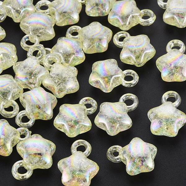 Transparent Crackle Acrylic Pendants