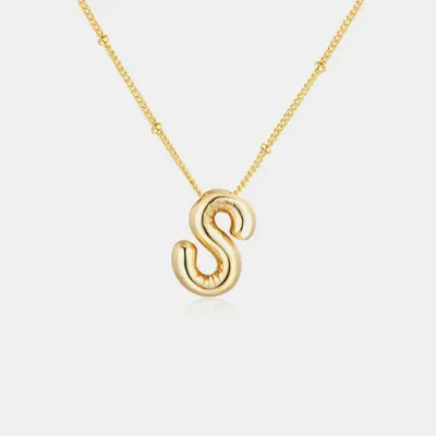 18K Gold Letter Pendant Necklace
