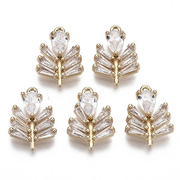 Brass Micro Pave Cubic Zirconia Pendants