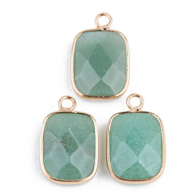 Faceted Natural Green Aventurine Pendants