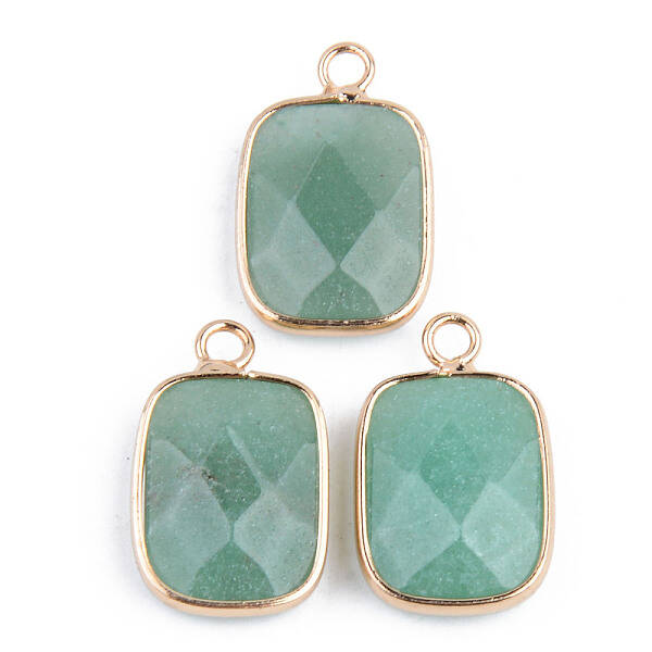 Faceted Natural Green Aventurine Pendants