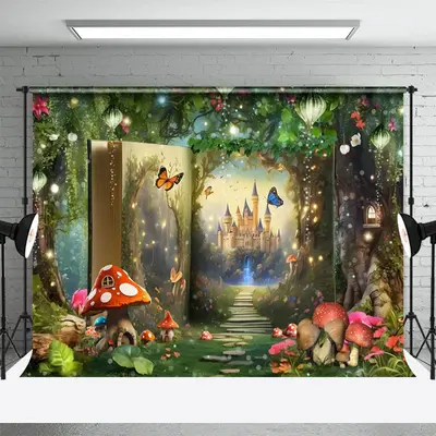 Fairy Tale Book Enchanted Forest Spring Backdrop - Aperturee