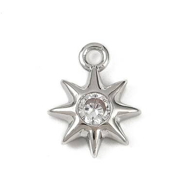 Brass Pave Clear Cubic Zirconia Pendants