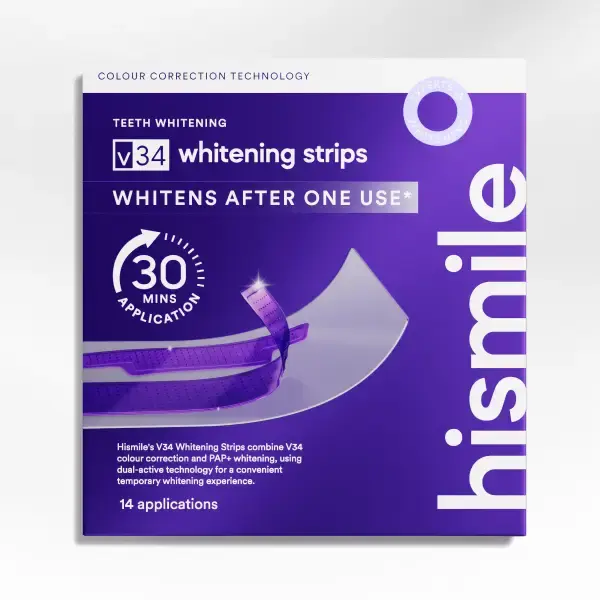 Hismile V34 Whitening Strips, Teeth Whitening Strips, Purple Tooth Whitening, Tooth Stain Treatment, Combining Whitening and ...