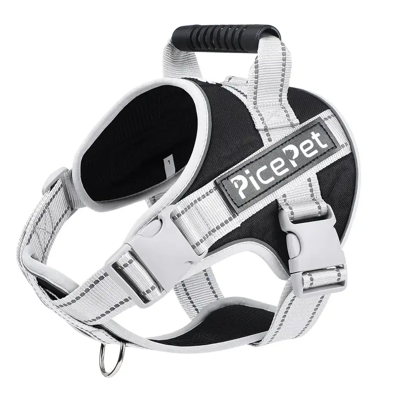 Pet No Pull Dog Harness, Reflective Comfortable Vest Harness with Easy Control Handle Adjustable Soft Padded Pet Vest for Sma...