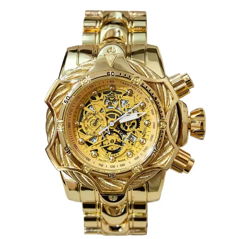 Men's Street Style Fashion Round Dial Analog Quartz Watch with Box - Trendy All-match & Exquisite Birthday Gift Father's Day ...