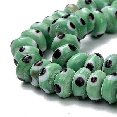 Rondelle Evil Eye Lampwork Bead Strands