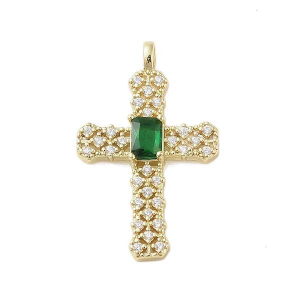 Real 18K Gold Plated Brass Micro Pave Cubic Zirconia Pendants