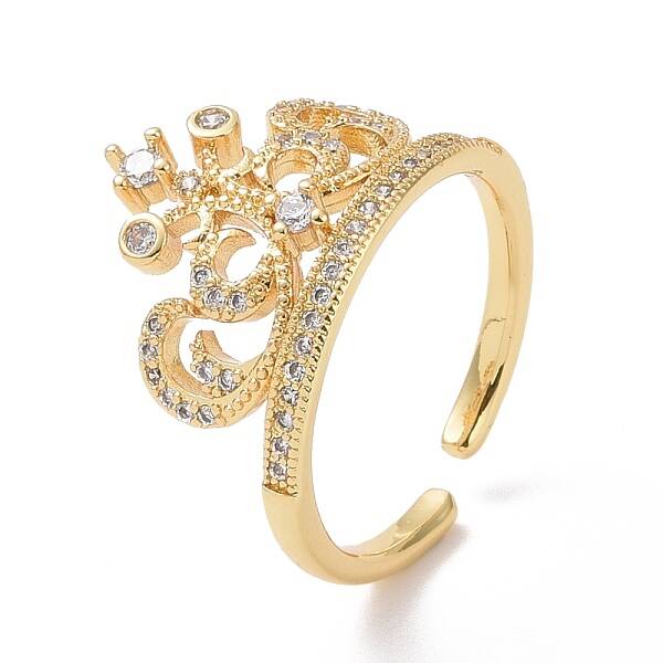 Clear Cubic Zirconia Crown Open Ring