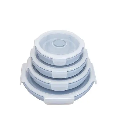 Silicone lunch box | Color: Blue | Size: All 4pcs