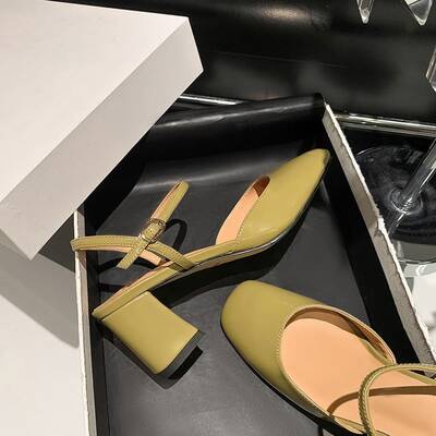 CHIKO Malaya Square Toe Block Heels Slingback Shoes