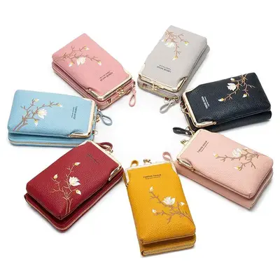 Women's Versatile Embroidered Mobile Phone Bag 2025 New Messenger Fashion Women's Long Crossbody Bag
