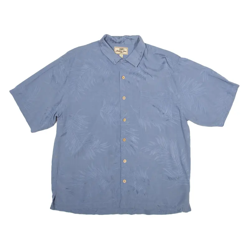 JAMAICA JAXX Mens Hawaiian Shirt Blue Floral L