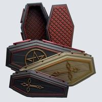 Decorative Coffin Storage Stash Box Gothic Decor Bronze Glossy Matte Organizer for Dice RC Autos Guitar Pics Jewelry Gems Cry...