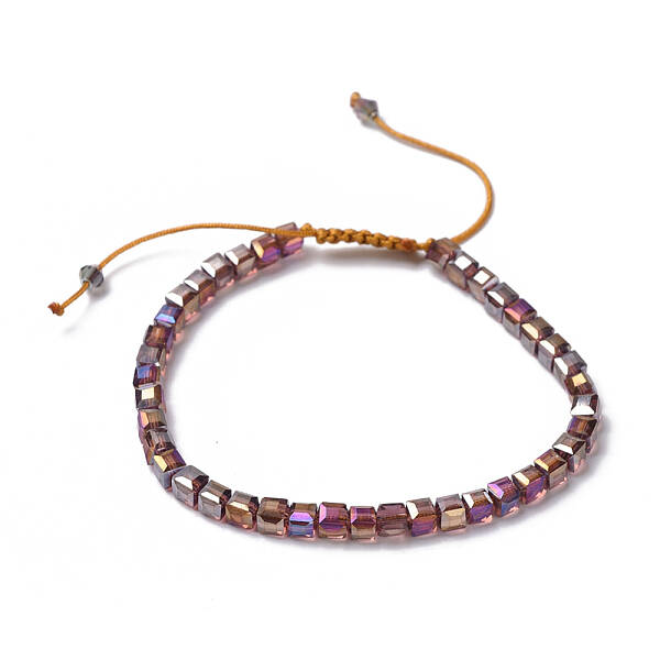 Electroplate Glass Braided Beaded Bracelets