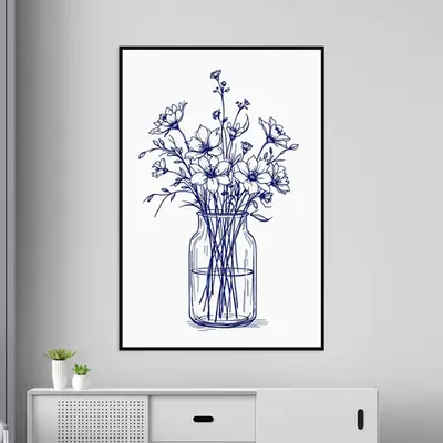 Blue Blossoms in Vase