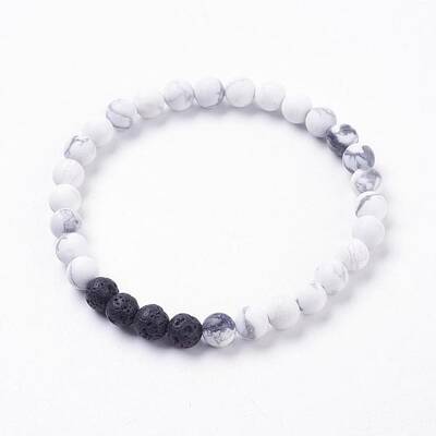 Frosted Natural Howlite Stretch Bracelets