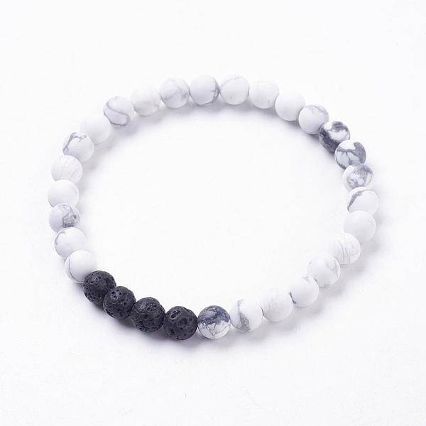 Frosted Natural Howlite Stretch Bracelets