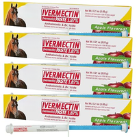 Ivermectin  Paste for Horses 1.87% –  Apple Flavor Tubes | Equine Formula for Parasite Support 6.0 gram each(pack of 4)