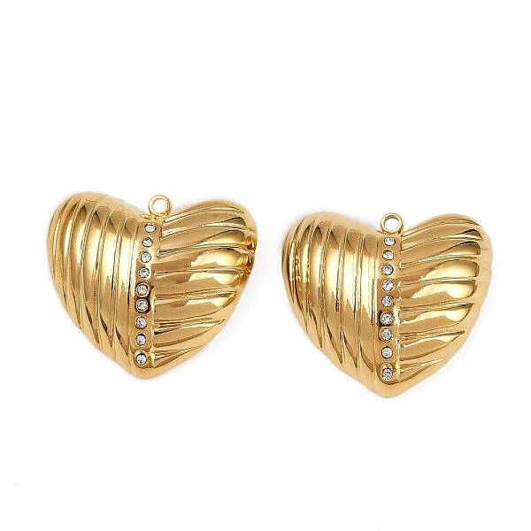 304 Stainless Steel Rhinestone Pendants