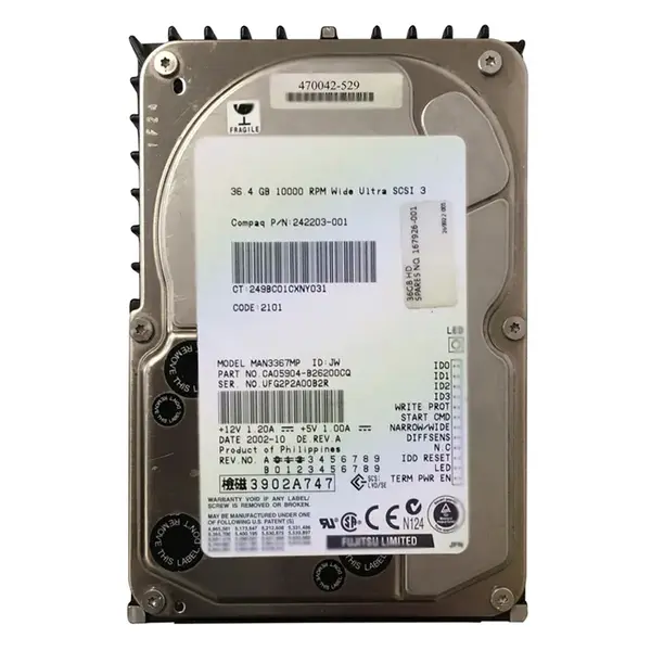 242203-001 HP 36.4GB Ultra-160 SCSI 10000 3.5-inch Hard Drive