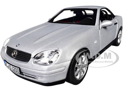 1996 Mercedes-Benz SLK Convertible Brilliant Silver Metallic 1/18 Diecast Model Car by Norev