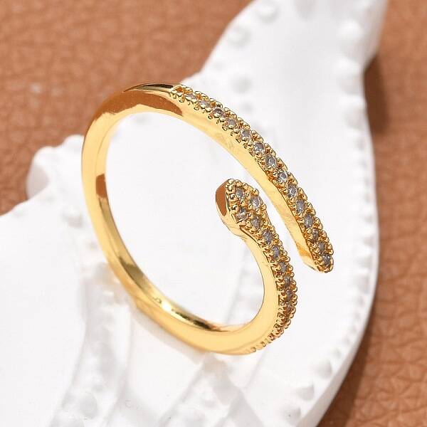 Brass Micro Pave Cubic Zirconia Finger Rings