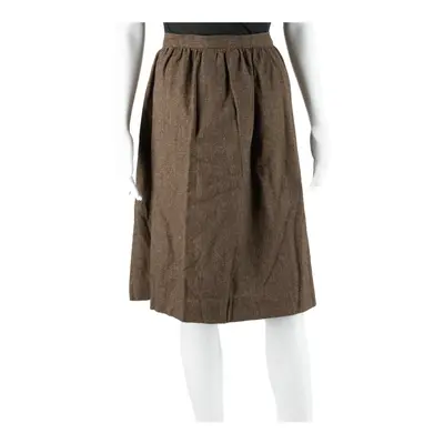 Knee Length Skirt Brown Womens UK 8