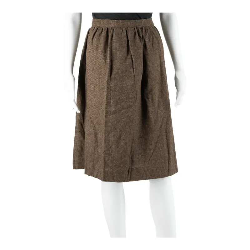 Knee Length Skirt Brown Womens UK 8